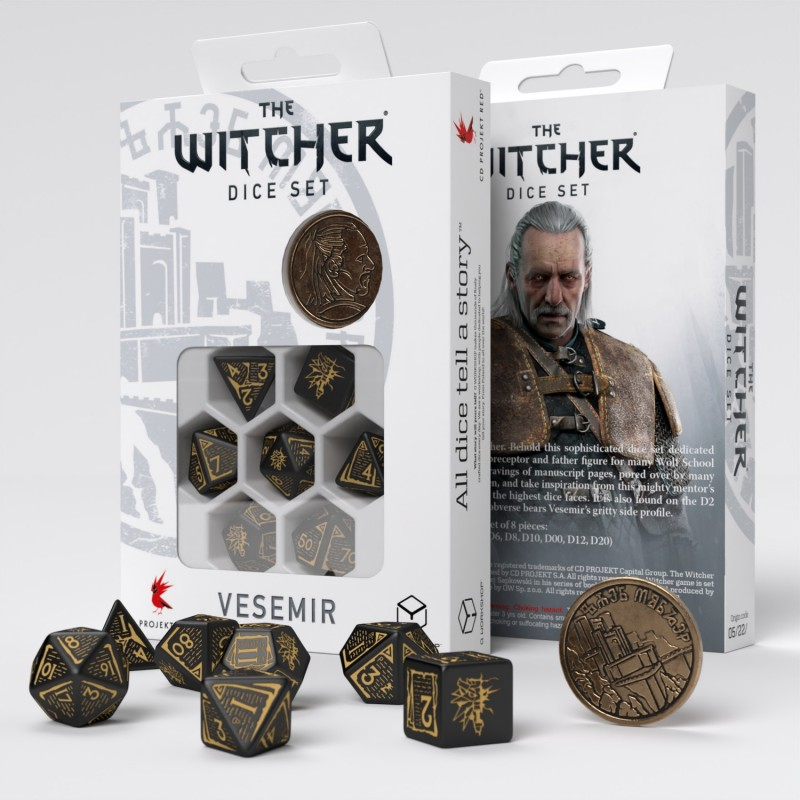 Setul de Zaruri The Witcher. Vesemir, Maestrul Sabiei