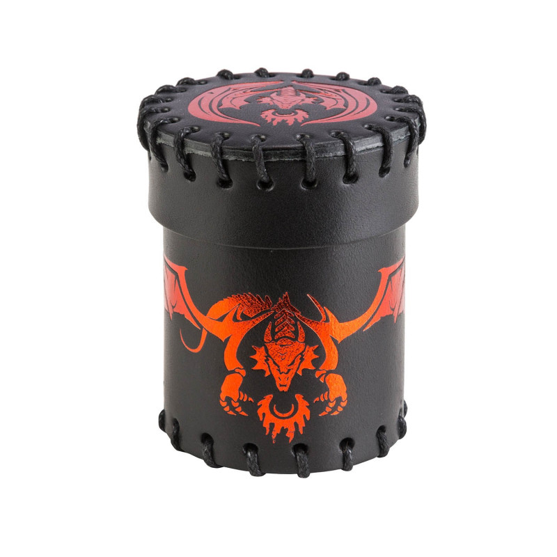 Flying Dragon Black & Red Natural Leather Dice Cup