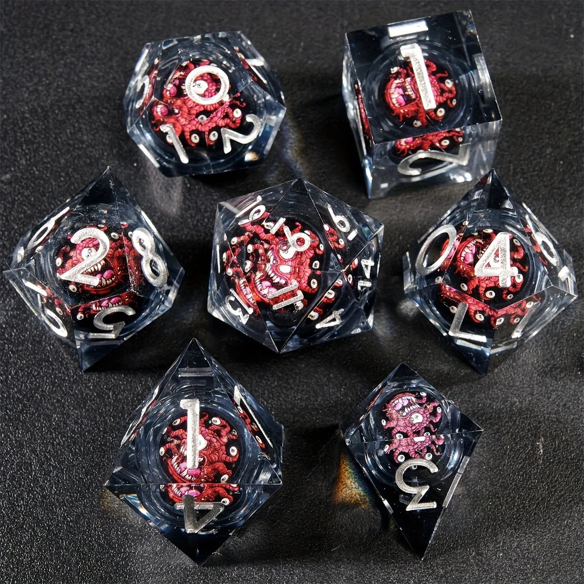 Beholder dice set on black