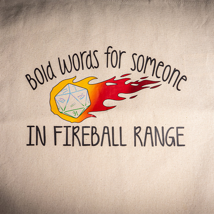 Dungeons & Dragons Tote Bag, In Fireball Range, Heavy Cotton