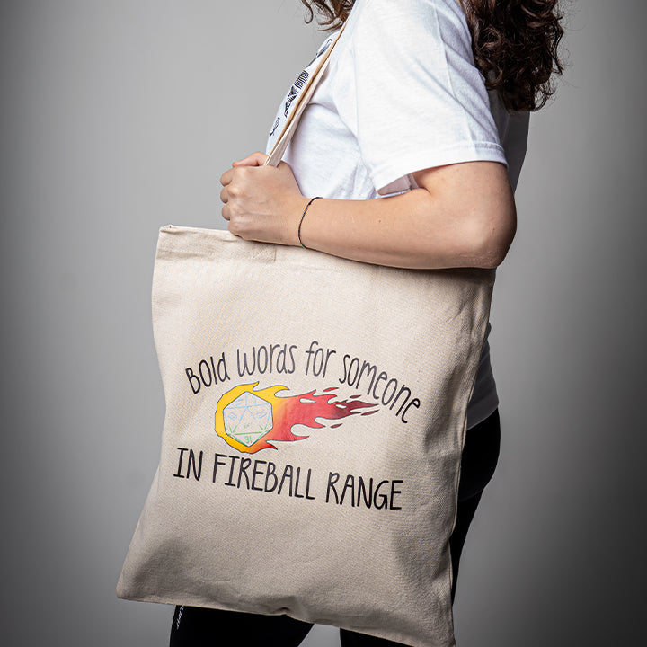 Dungeons & Dragons Tote Bag, In Fireball Range, Heavy Cotton