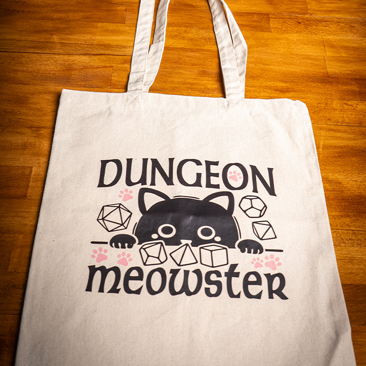 Dungeons & Dragons Tote Bag, Dungeon Meowster, Heavy Cotton