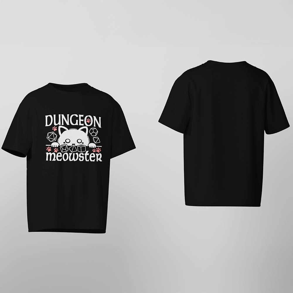 D&D T-Shirt, Dungeon Meowster, Light Cotton, Unisex