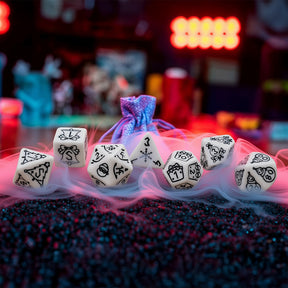 Santa's Elf, Christmas 7 Dice Set + Canvas Drawstring Bag