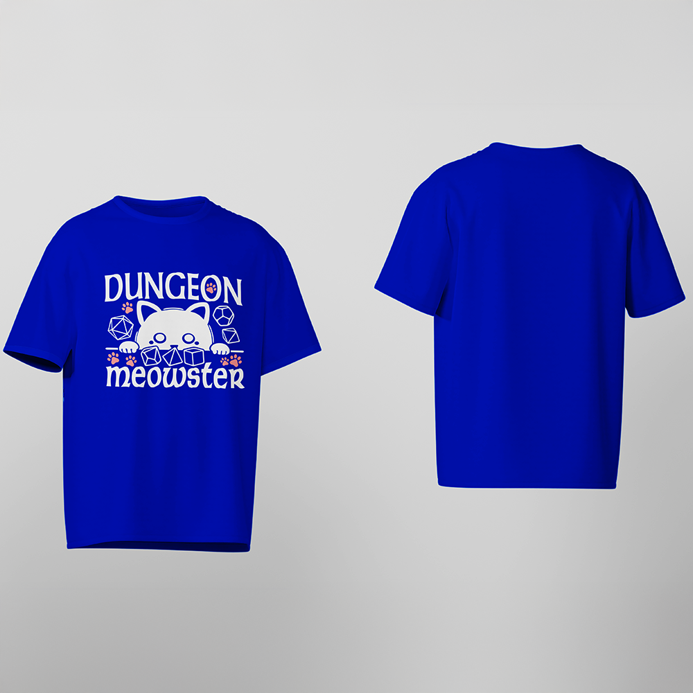 D&D T-Shirt, Dungeon Meowster, Light Cotton, Unisex