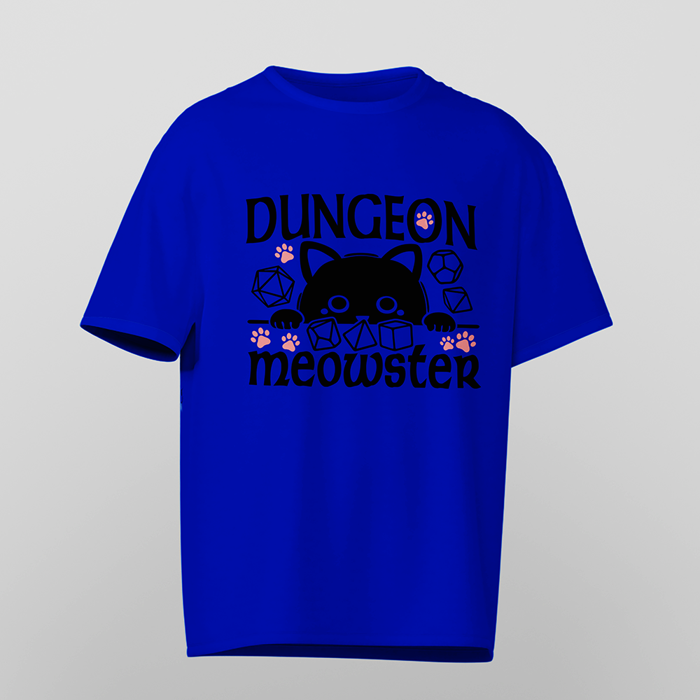 D&D T-Shirt, Dungeon Meowster, Light Cotton, Unisex