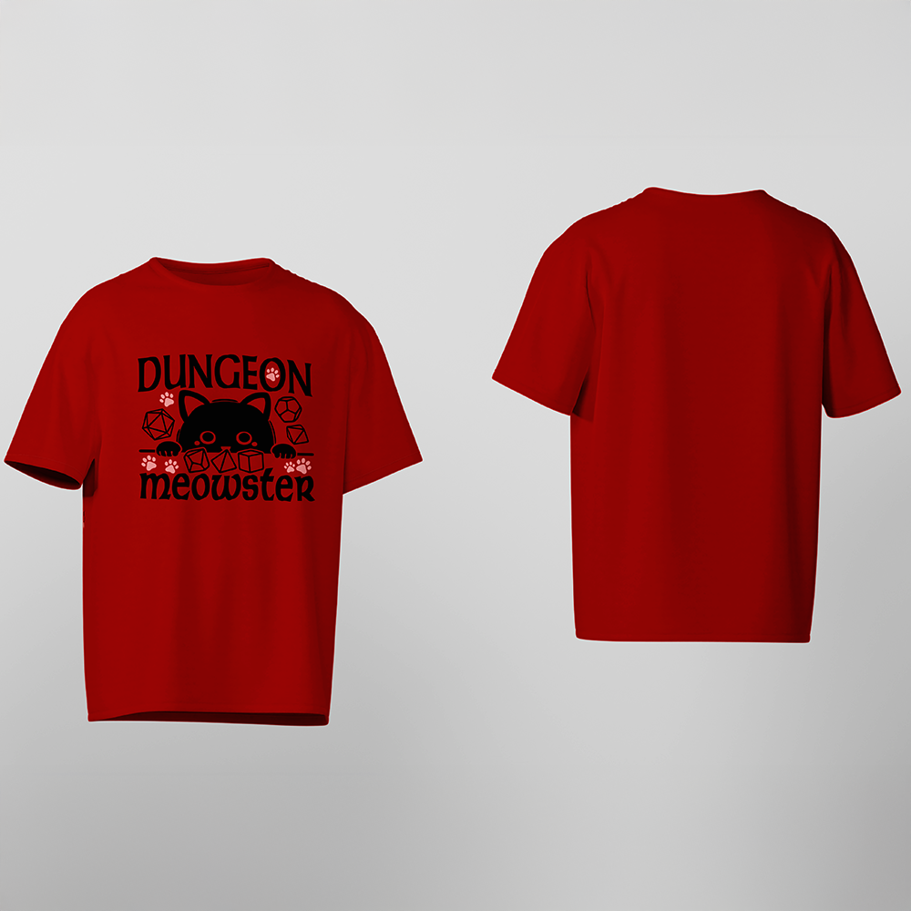 D&D T-Shirt, Dungeon Meowster, Light Cotton, Unisex