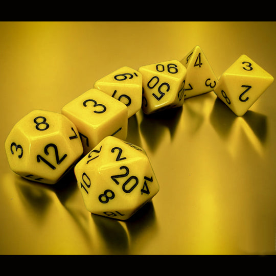 Set 7 Zaruri Chessex ~ Galben Opac/Negru