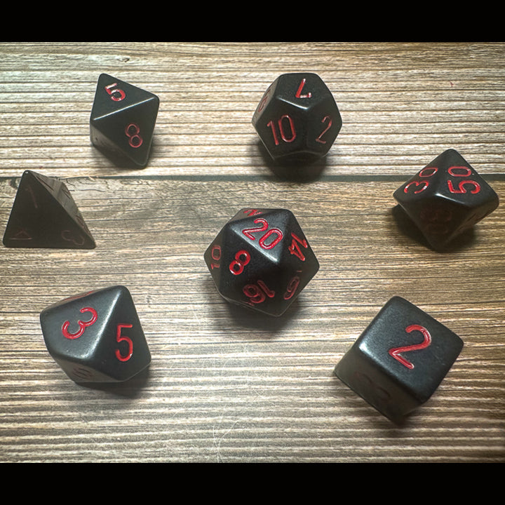 Set 7 Zaruri Chessex, Opaque Black/Red