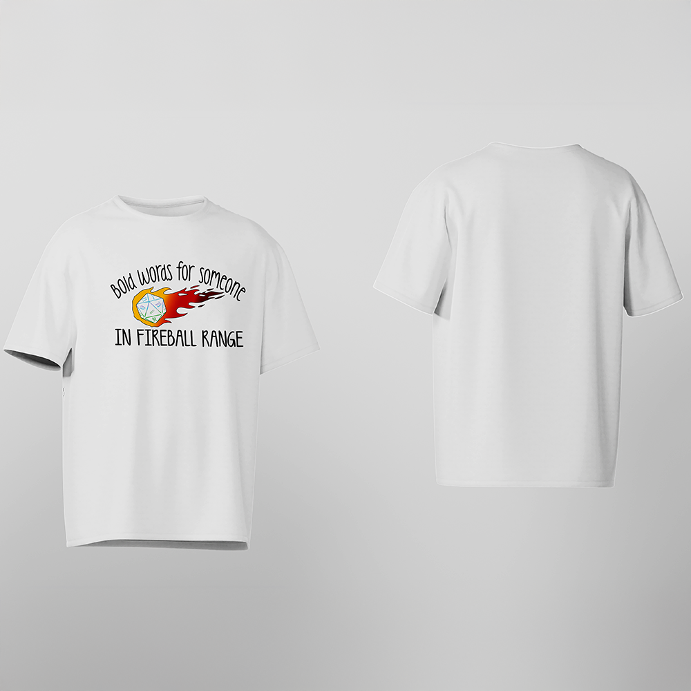 D&D T-Shirt, In Fireball Range, Light Cotton, Unisex