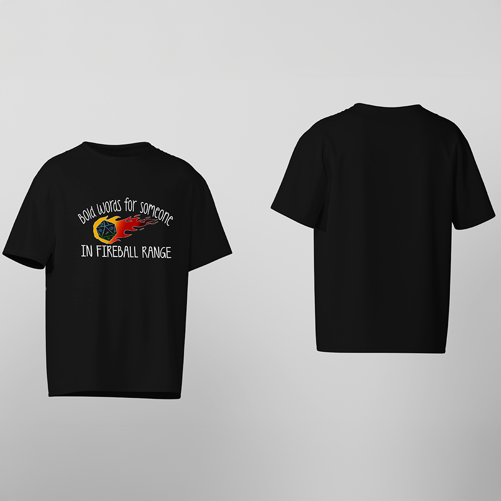 D&D T-Shirt, In Fireball Range, Light Cotton, Unisex