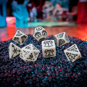 Santa's Elf, Christmas 7 Dice Set + Canvas Drawstring Bag