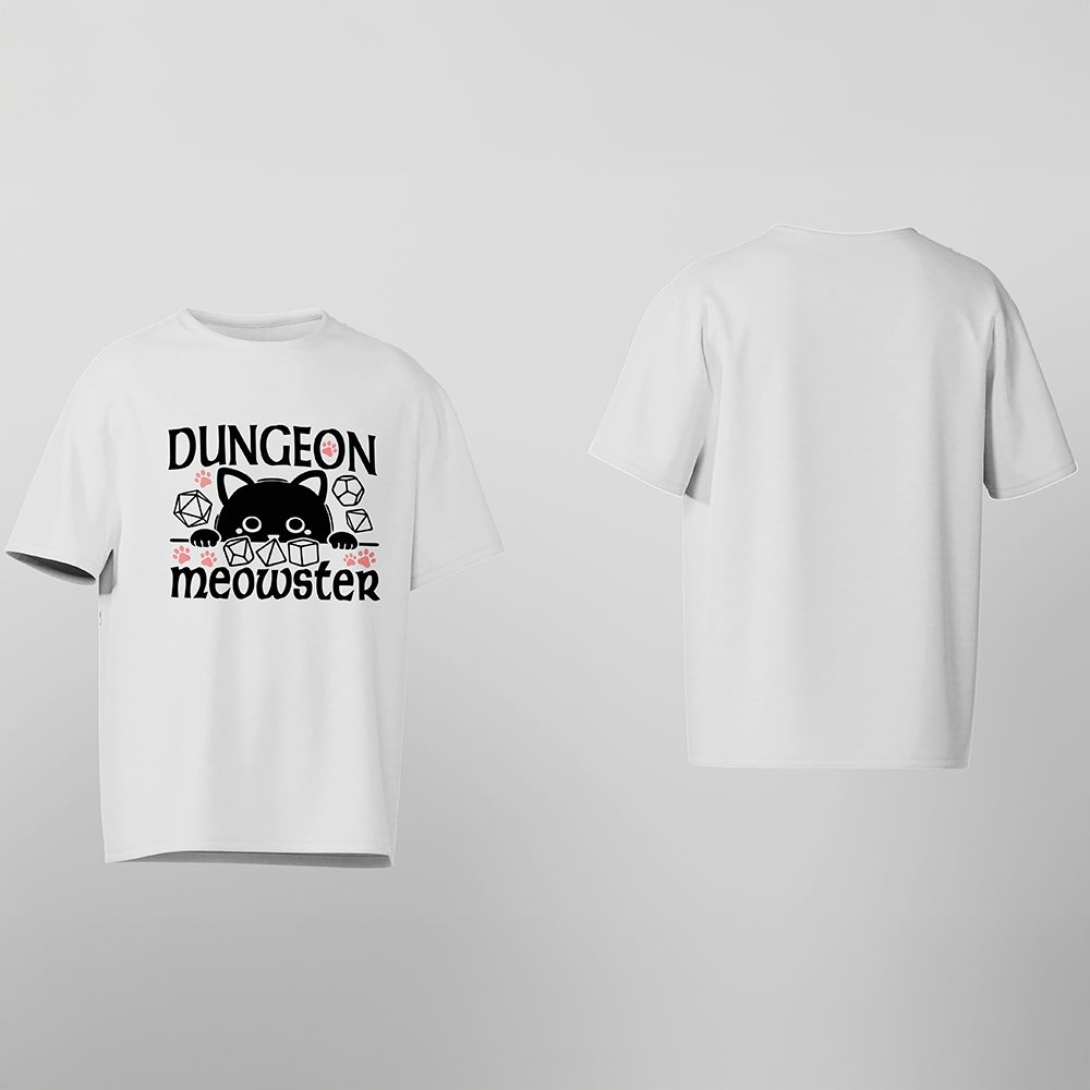 D&D T-Shirt, Dungeon Meowster, Light Cotton, Unisex