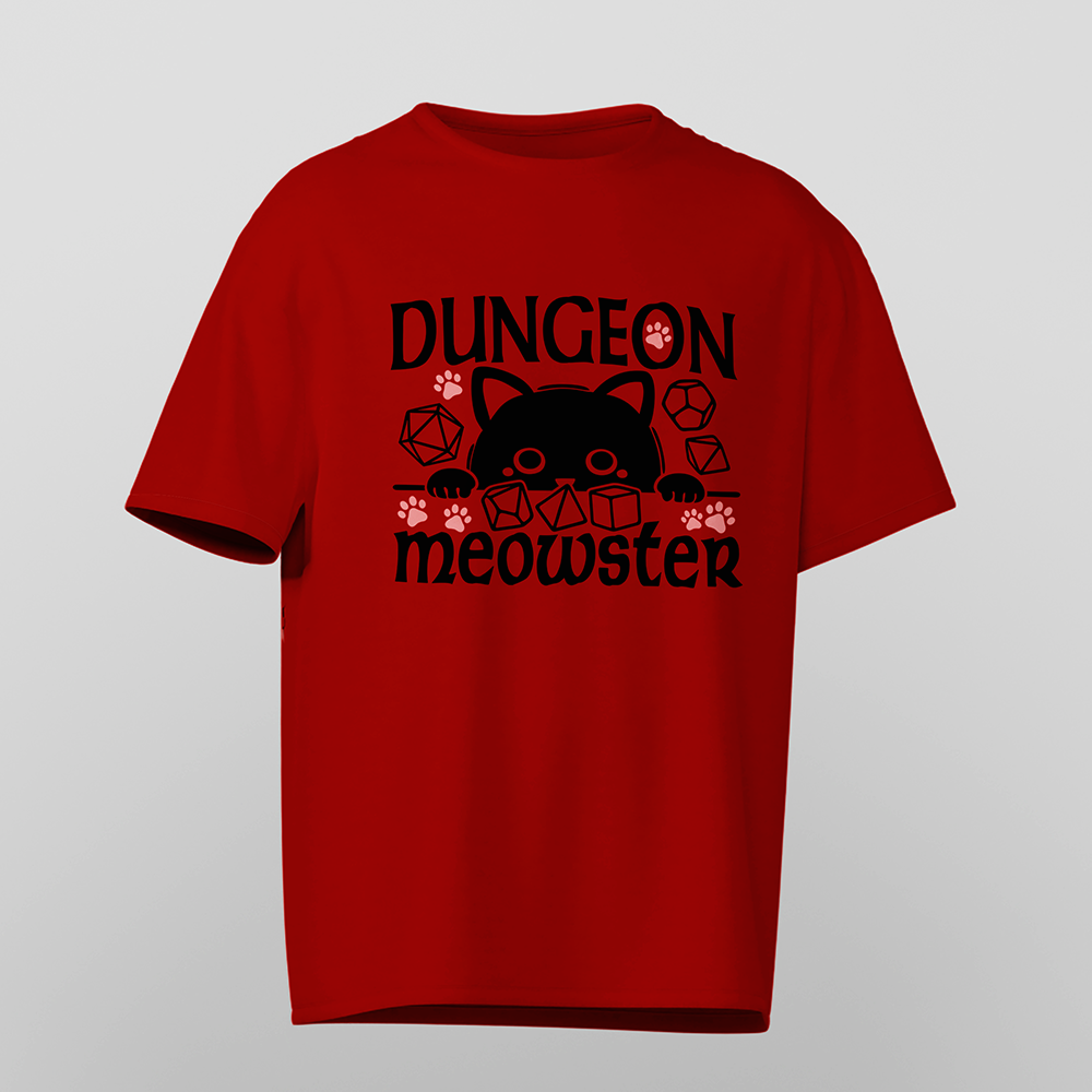 D&D T-Shirt, Dungeon Meowster, Light Cotton, Unisex