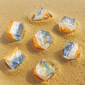 Tropical Waves Dice Set + Velvet Bag