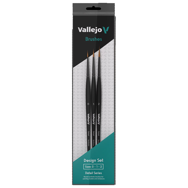 Vallejo, Brush Set / Detail, Design Set, Synthetic fibers (Sizes 0, 1 & 2)