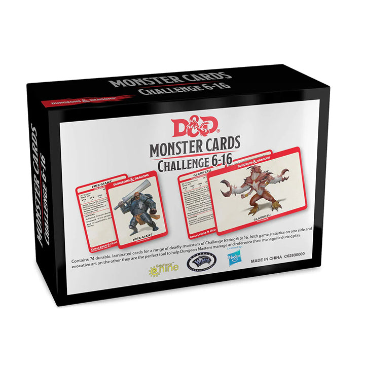 D&D, Monster Card Deck Levels 6-16 (74 Cards)