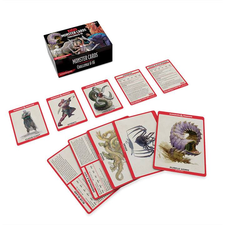 D&D, Monster Card Deck Levels 6-16 (74 Cards)