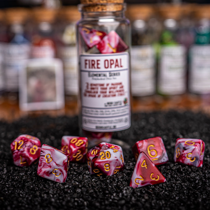 Fire Opal, Elemental Series, Dice Set