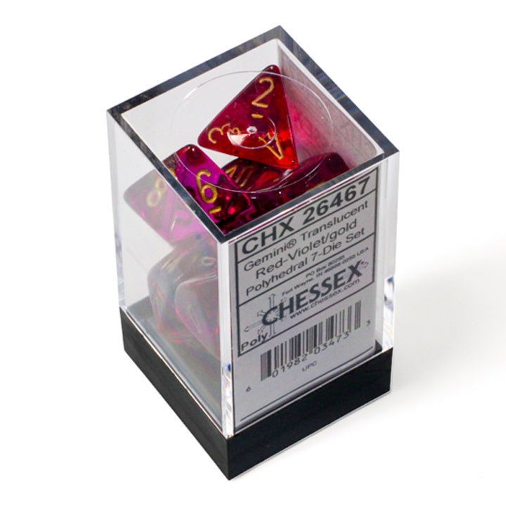 7 Zaruri Chessex, Gemini Translucent Red-Violet/Gold