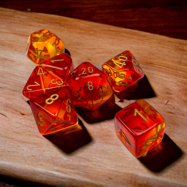 7 Zaruri Chessex, Gemini Translucent Red-Yellow/Gold