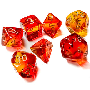 7 Zaruri Chessex, Gemini Translucent Red-Yellow/Gold