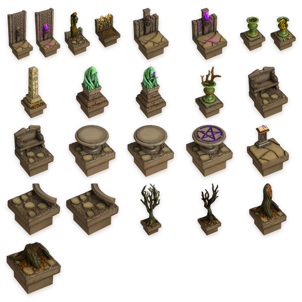 Graveyard Dressing Kit, Haunted Graveyard, Lights & Furnishings