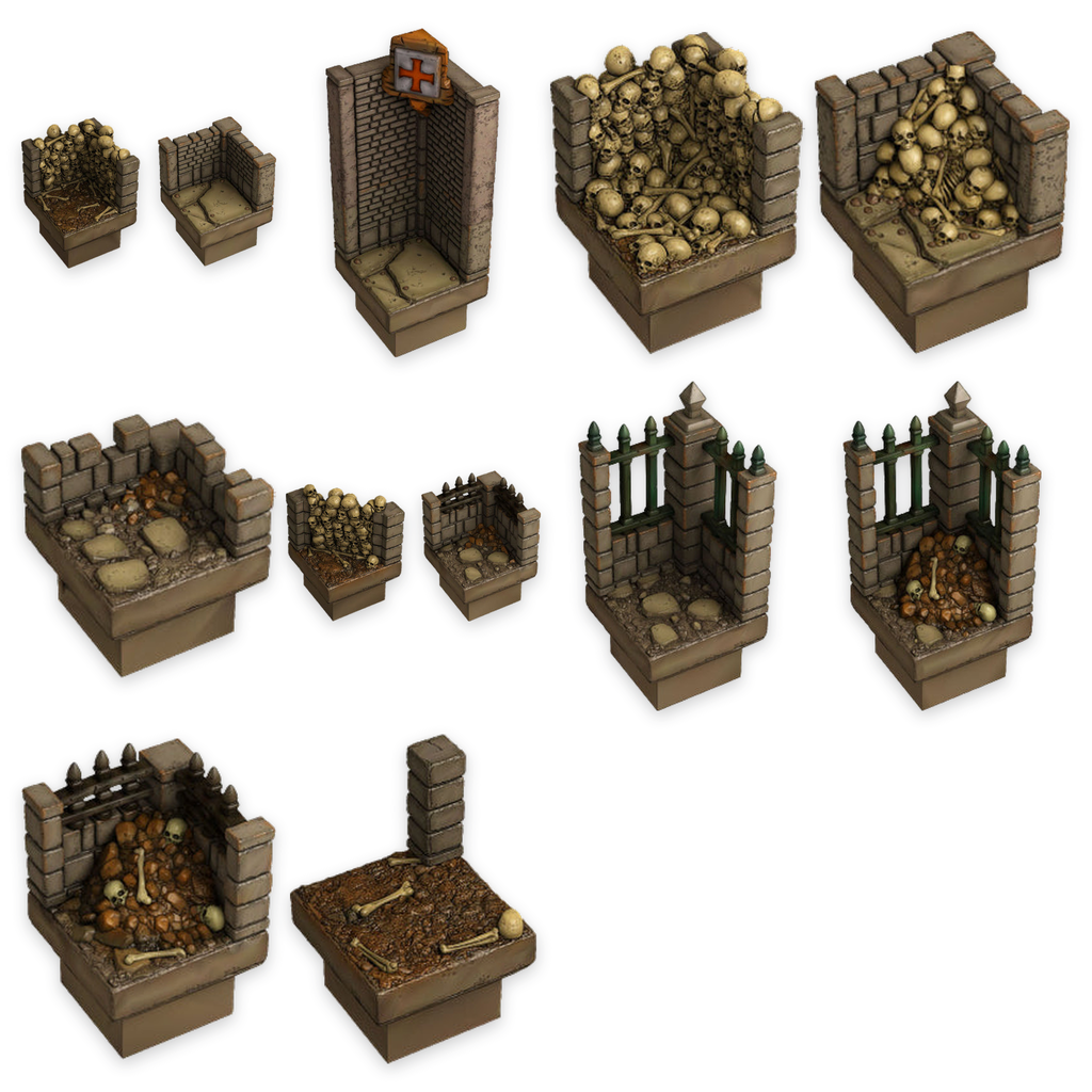 Graveyard Grounds Kit, Haunted Graveyard, Corners