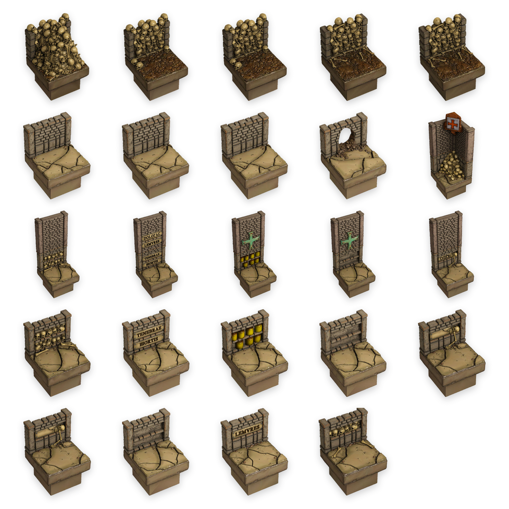 Graveyard Walls Kit, Haunted Graveyard, Catacomb & Decorated Walls