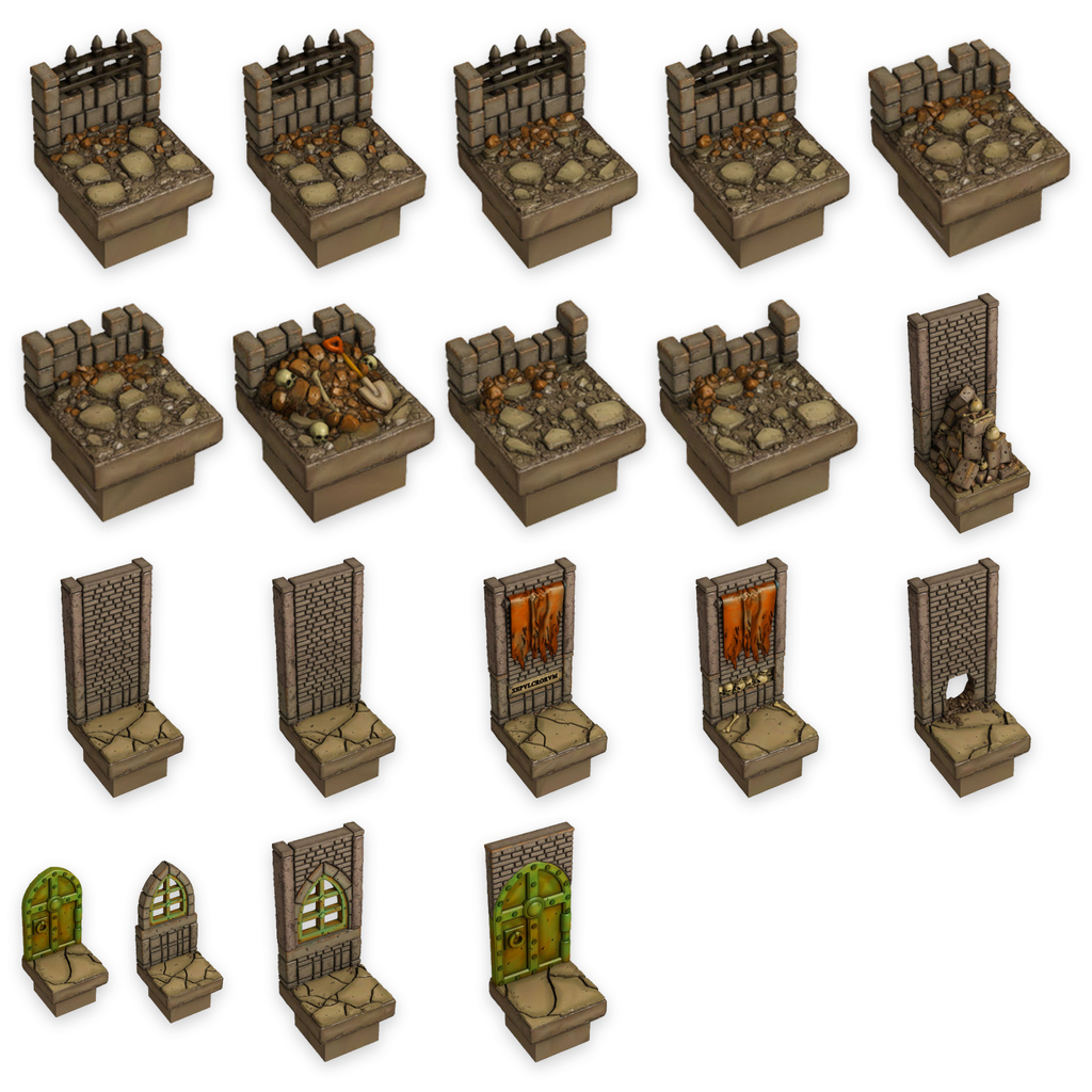 Graveyard Walls Kit, Haunted Graveyard, Stone Walls