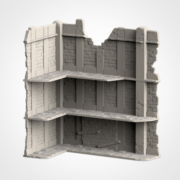 3-Story Tall Building Ruin 4, Modular Warhammer 40K Terrain