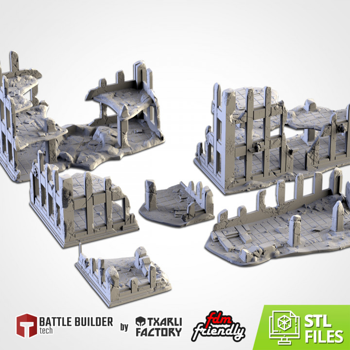 Destroyed City Ruins, WTC Modular Warhammer 40K Terrain, Admiral Bundle