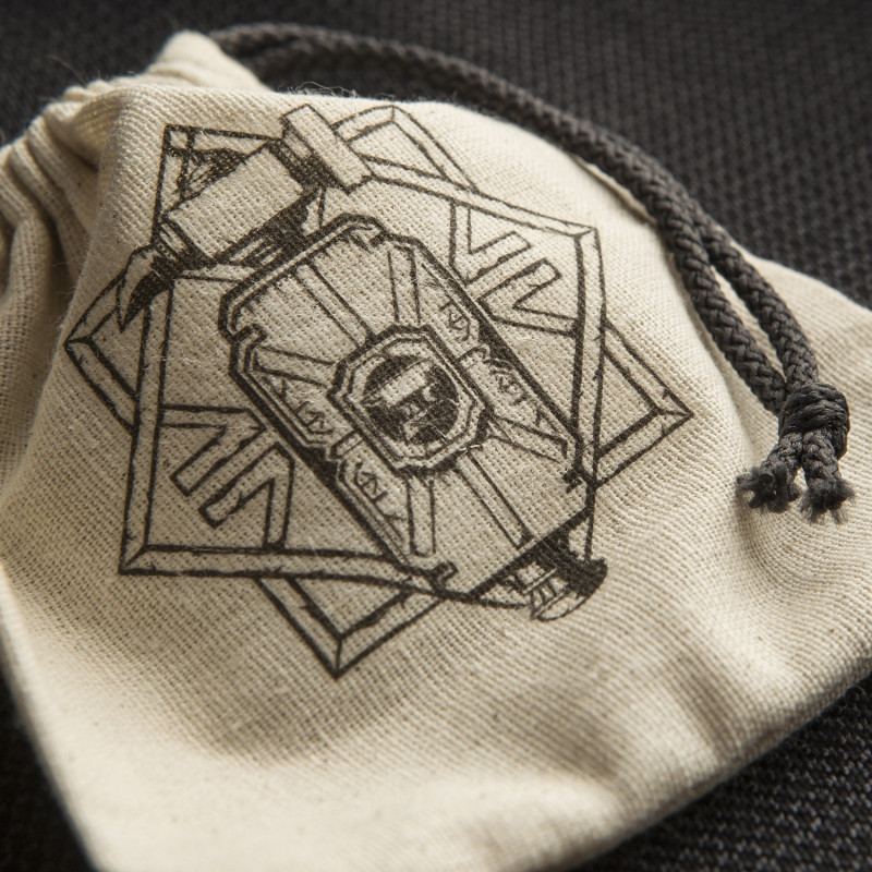 Dwarven Beige & black Basic Dice Bag