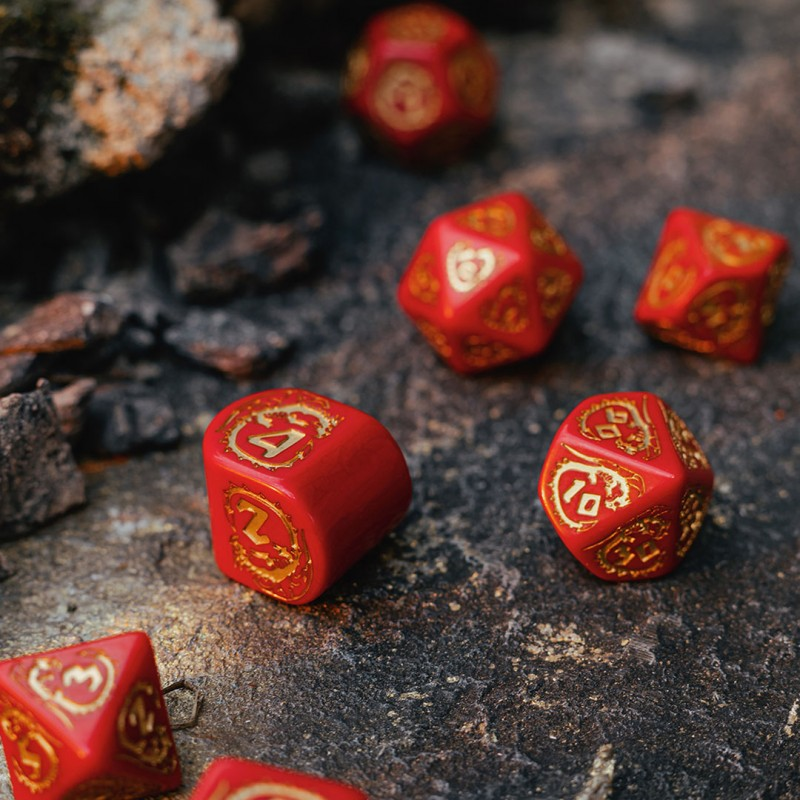 Dragons Modern Dice Set: Ruby