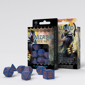 Wizard Dark-blue & Orange Dice Set