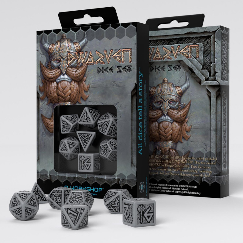 Dwarven Gray & Black Dice Set