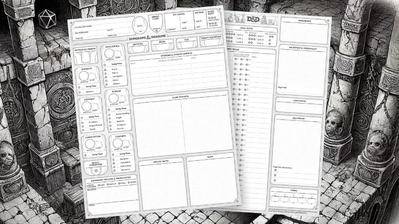 Dungeons & Dragons, Fișe de Personaj (2024)