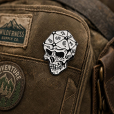 D20 Skull, TTRPG, Metal Pin