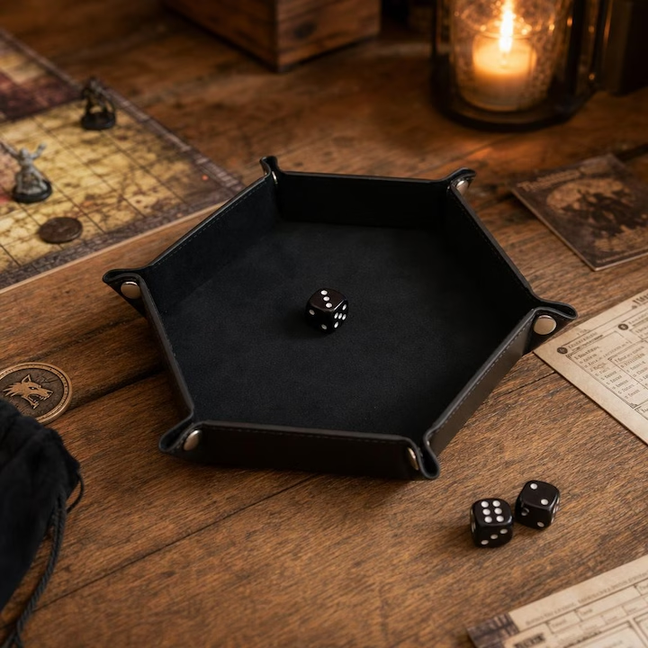 Hexagonal Velvet Dice Tray