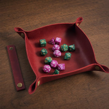 Square Dice Tray, Natural leather