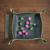Dice Tray Pătrat din Piele Naturală