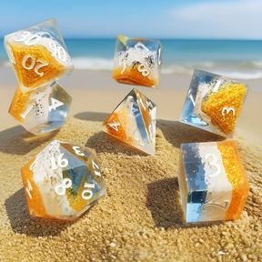 Tropical Waves Dice Set + Velvet Bag