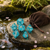 Koi Fish Dice Set, Liquid Core + Velvet Bag