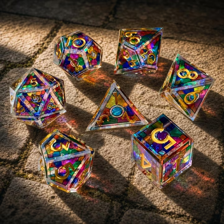 Murals Dice Set + Velvet Bag
