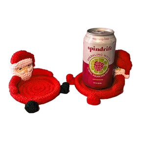 Knitted Santa Coaster Set (2 pcs)