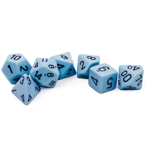 Set 7 Zaruri Chessex, Opaque Pastel Blue/Black