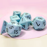 Set 7 Zaruri Chessex, Opaque Pastel Blue/Black