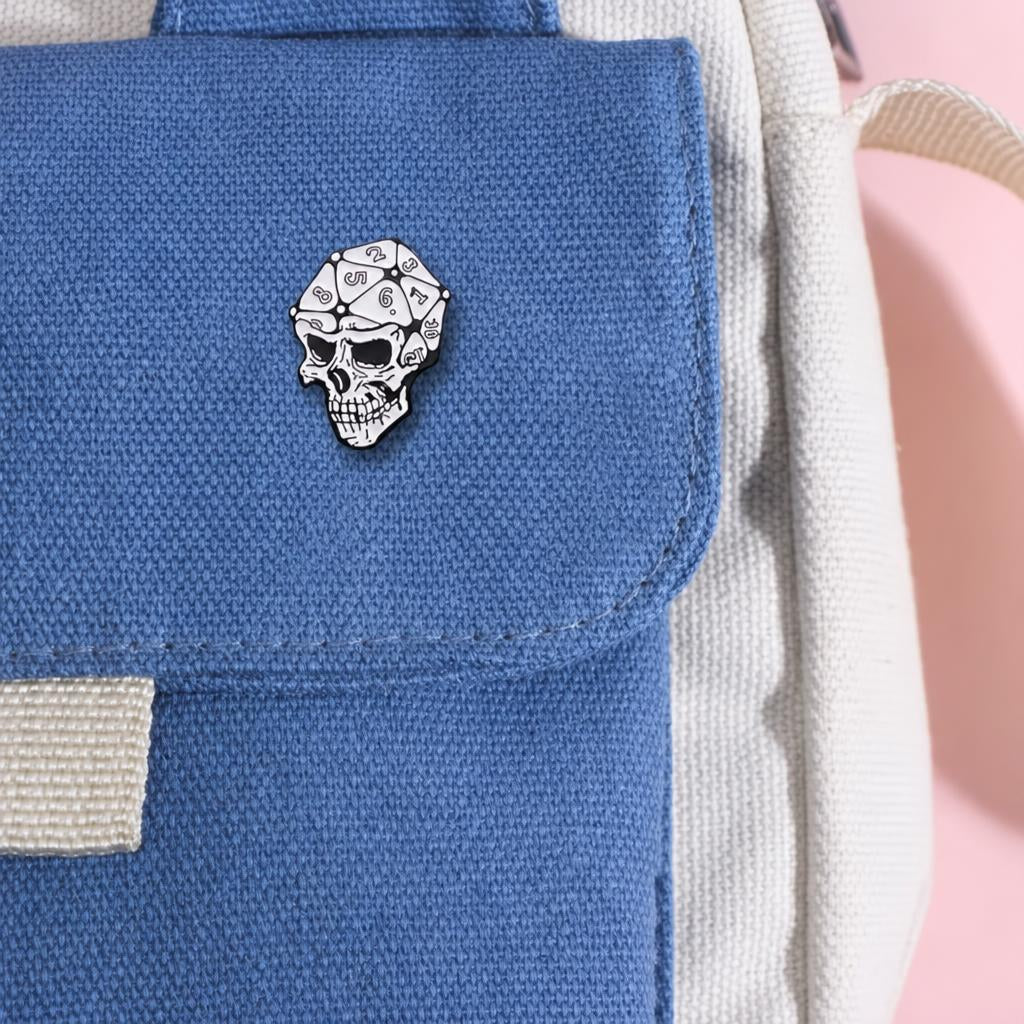 D20 Skull, TTRPG, Pin
