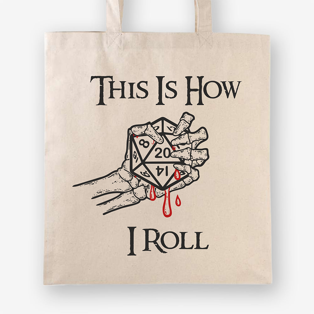 Dungeons & Dragons Tote Bag, How I Roll, Heavy Cotton