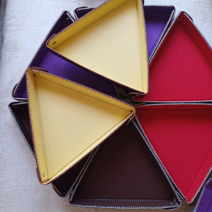 Triangular Dice Tray, Foldable & Lined